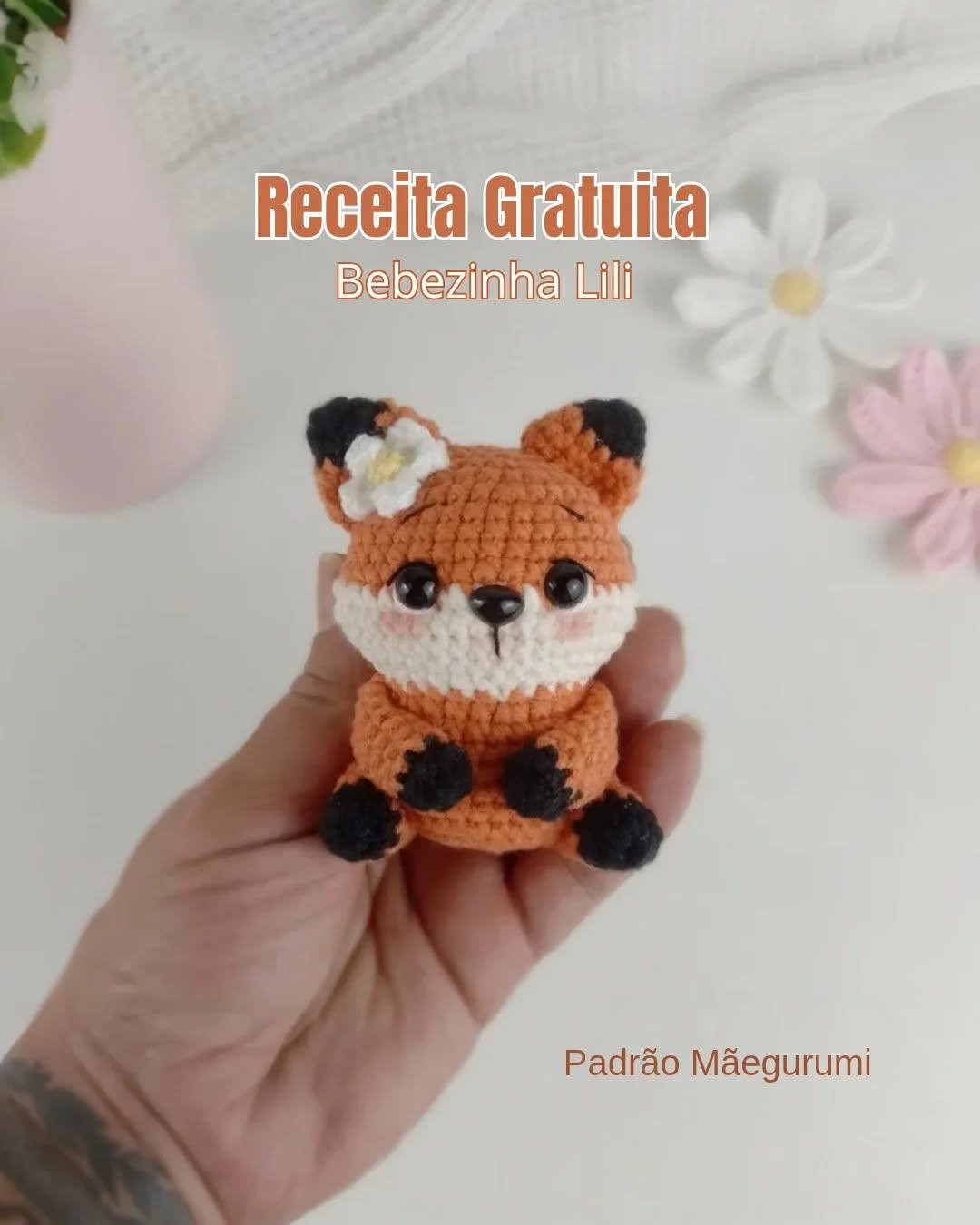 Receita Gratuita Amigurumi Raposa Bebezinha Lili