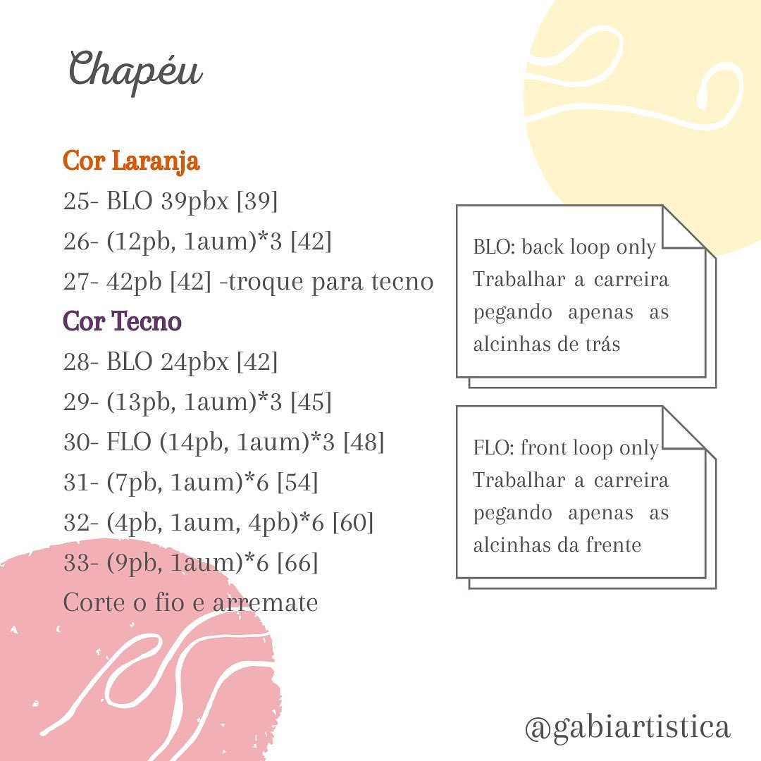 Receita Gratuita Chapéu de Bruxa Mágico Roxo e Laranja para Pets com Chart Completo