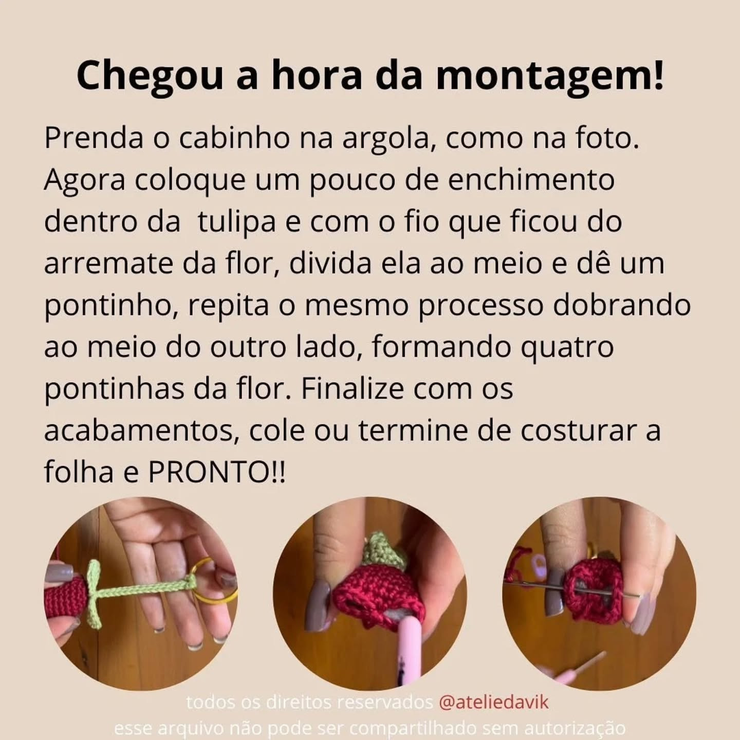 Receita Gratuita Chaveiro Tulipa Móc Len - Especial Dia das Mães