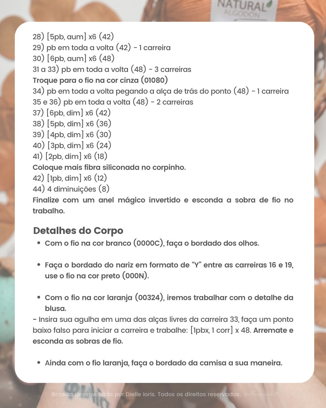 Receita Gratuita Coelhinho Tunico - Desafio de Fevereiro