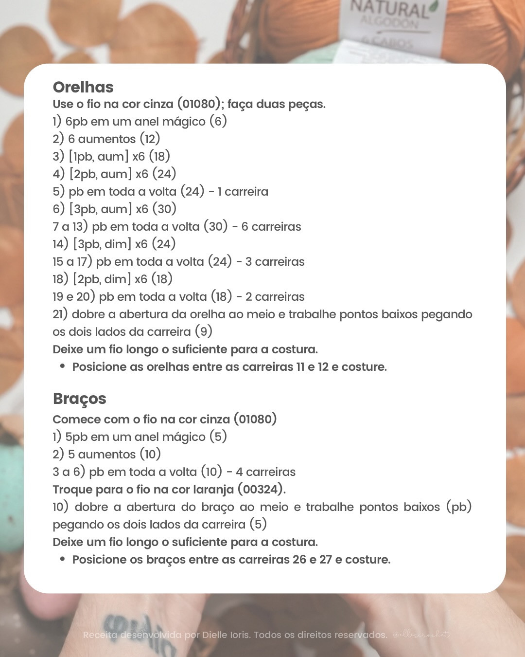 Receita Gratuita Coelhinho Tunico - Desafio de Fevereiro