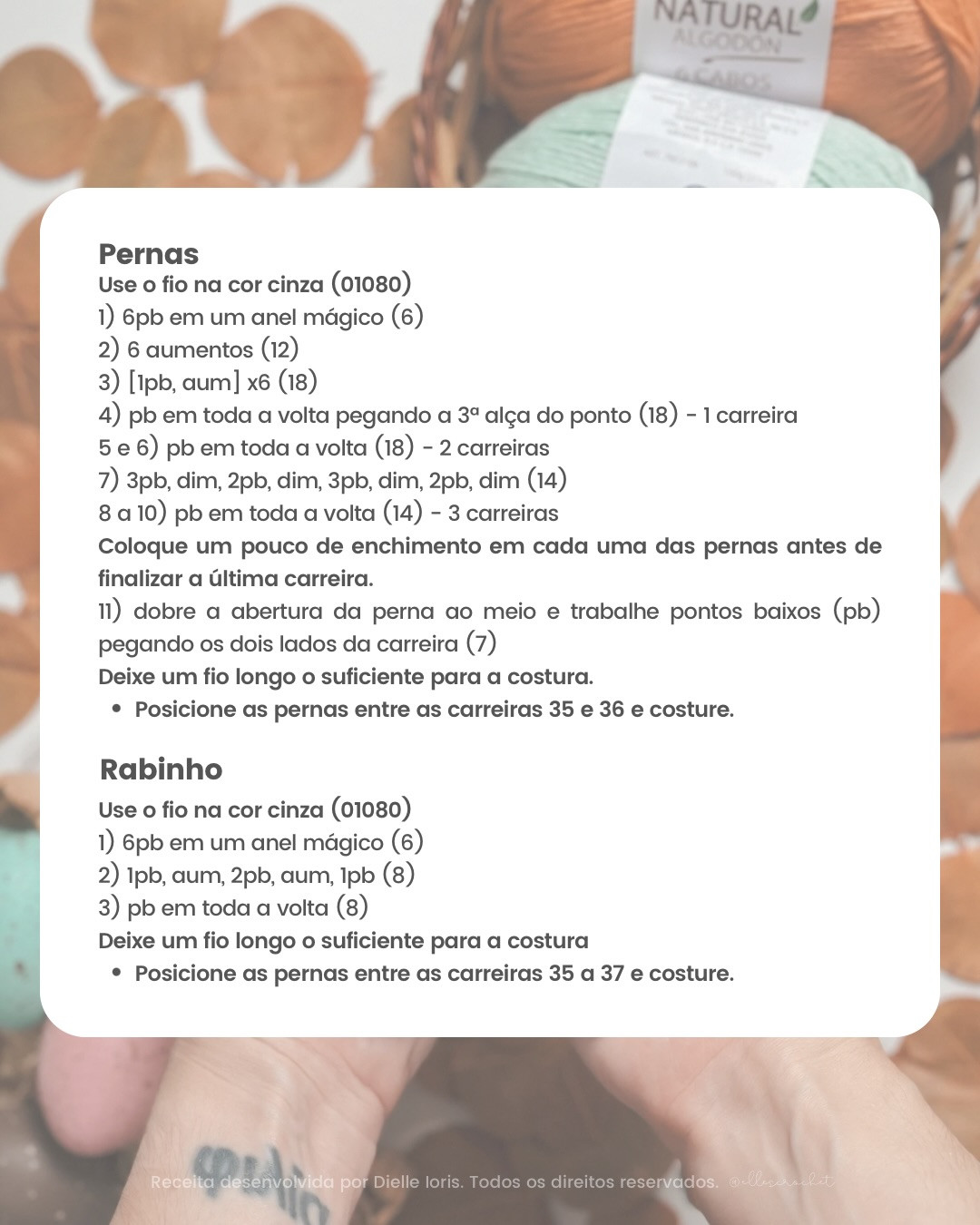 Receita Gratuita Coelhinho Tunico - Desafio de Fevereiro