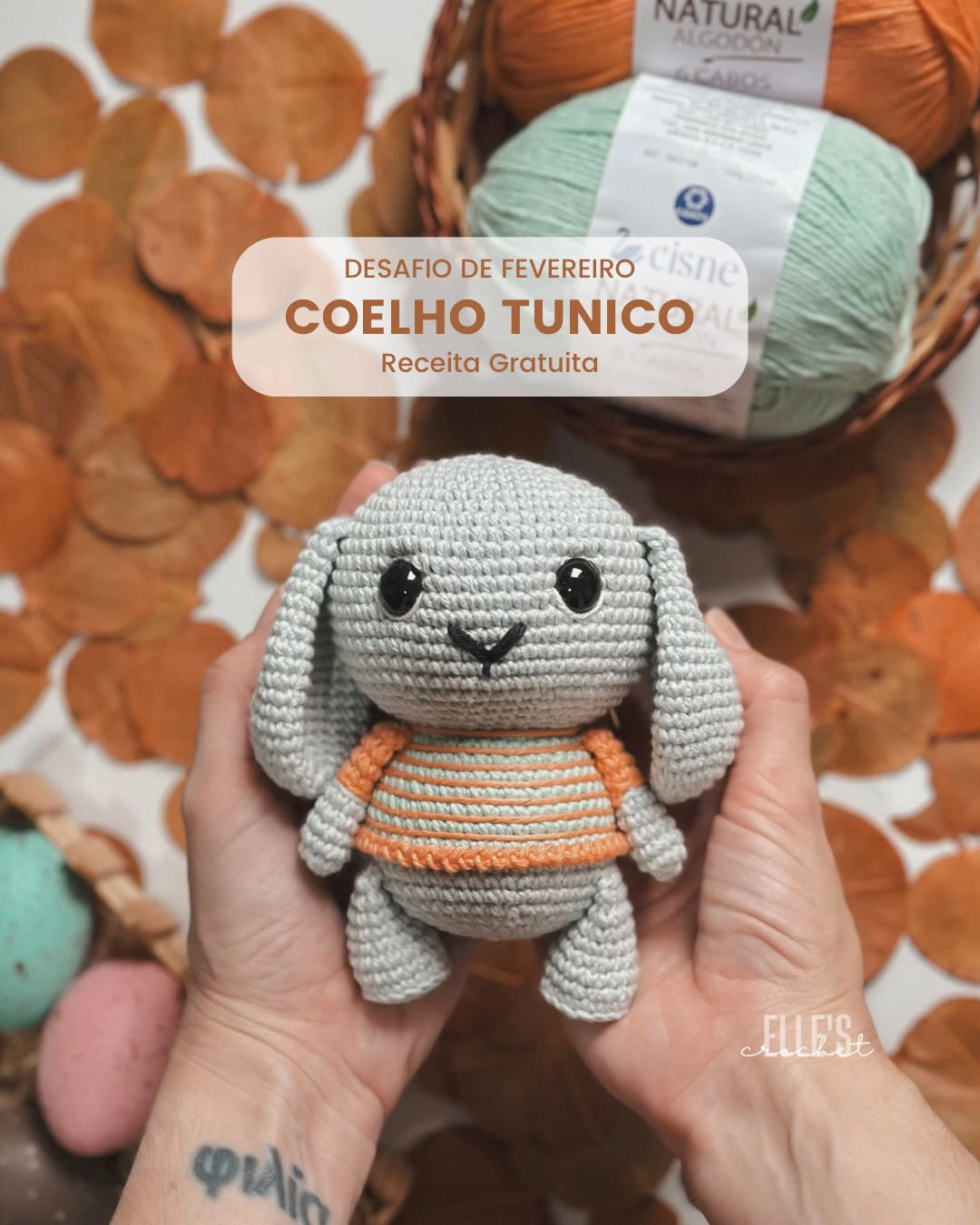Receita Gratuita Coelhinho Tunico - Desafio de Fevereiro