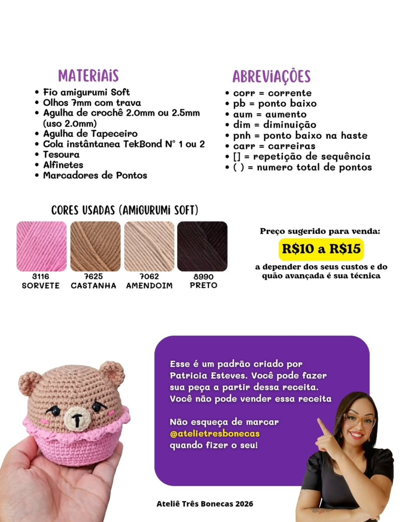 Receita Gratuita de Alfineteiro Gatinho Bearcake Móc Len