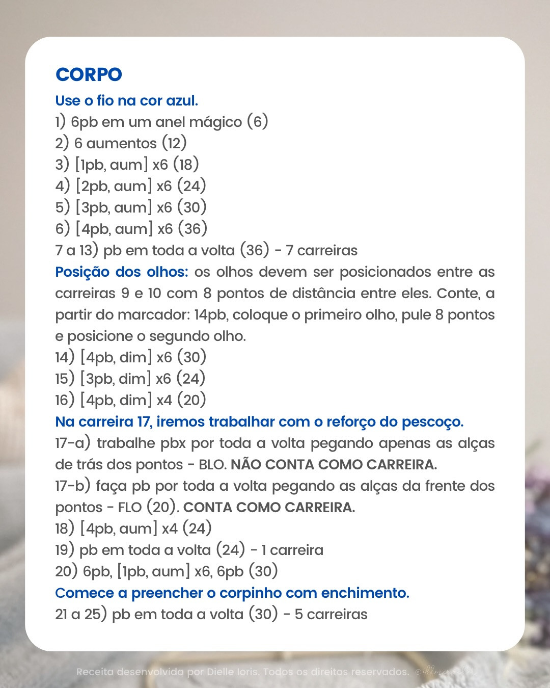 Receita Gratuita de Amigurumi: Araí, a Arara-Azul