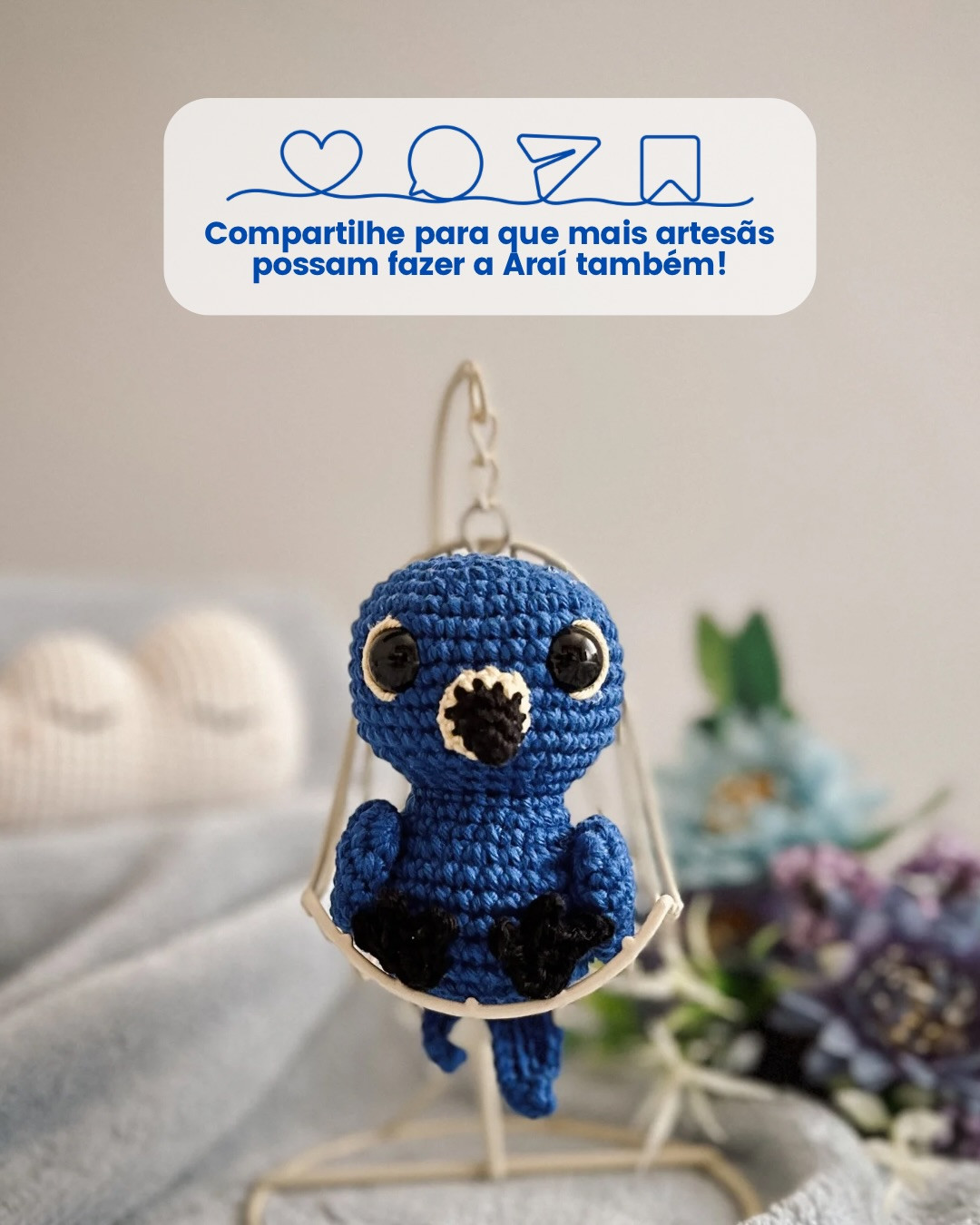 Receita Gratuita de Amigurumi: Araí, a Arara-Azul