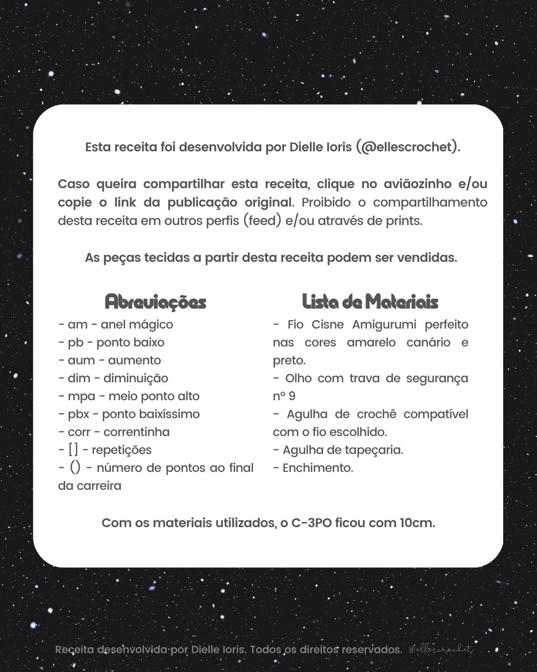 Receita Gratuita de Amigurumi C-3PO Star Wars - Móc Len Nhân Vật Robot Vàng