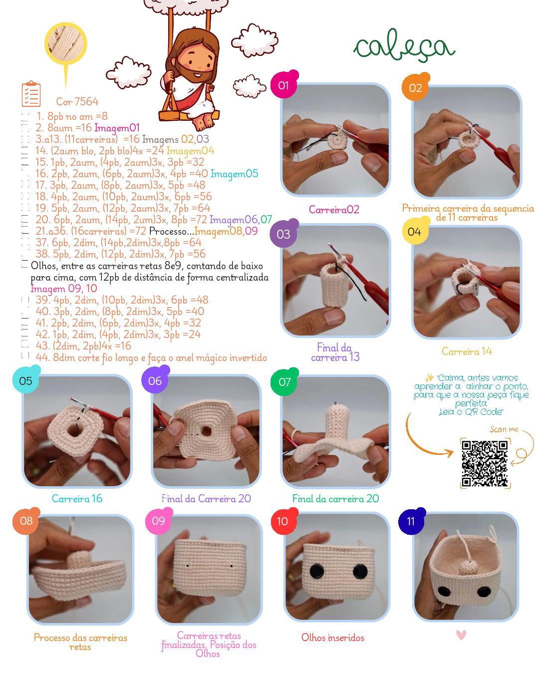 Receita Gratuita de Jesus Amigurumi - Tutorial Completo Passo a Passo