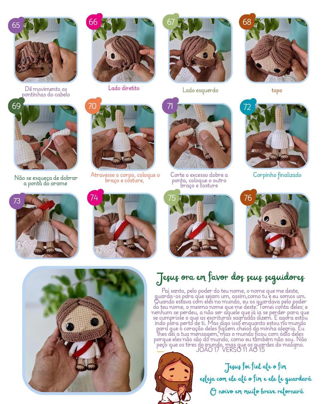 Receita Gratuita de Jesus Amigurumi - Tutorial Completo Passo a Passo