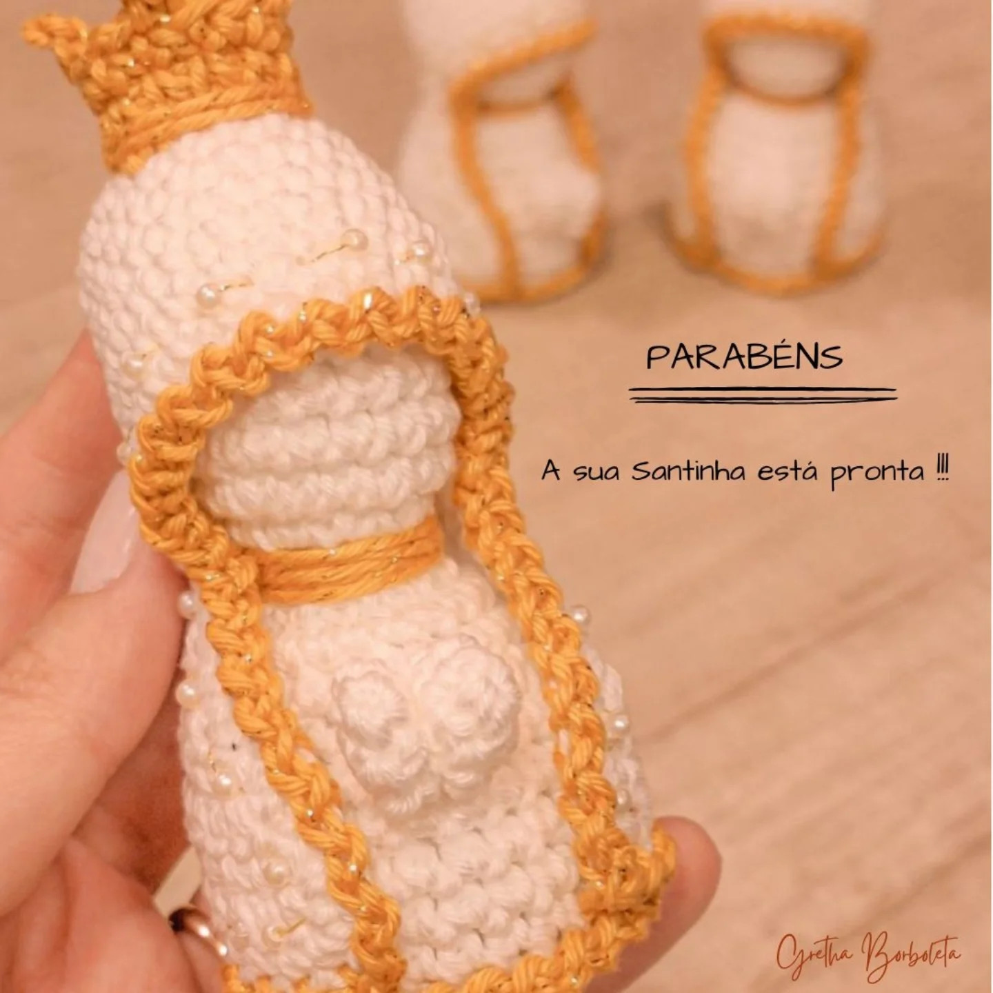 Receita Gratuita Mini Santinho - Amigurumi Crochet Pattern