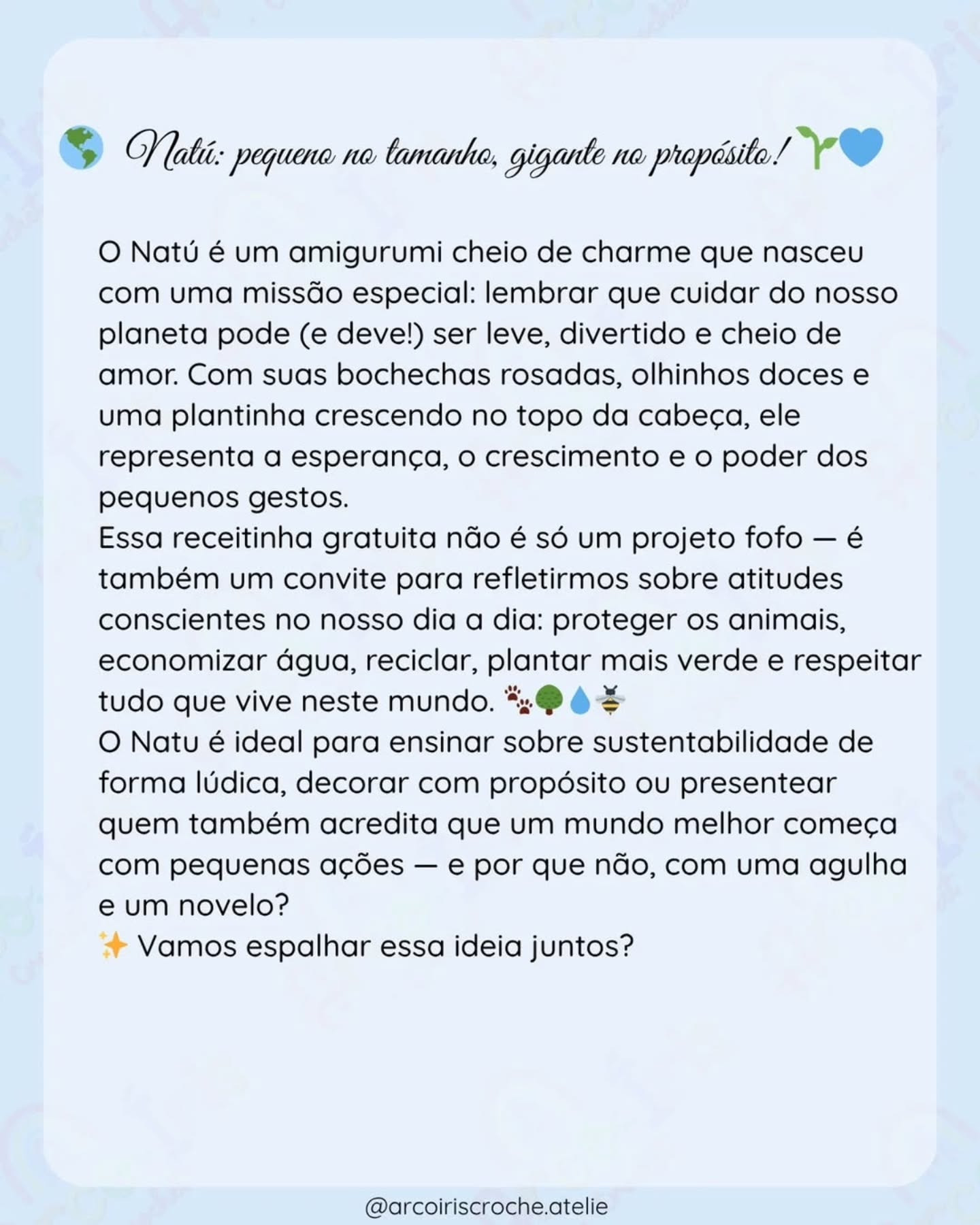 Receita Gratuita Natú: Amigurumi Vasinho Terrestre com Plantinha e Olhos Doces