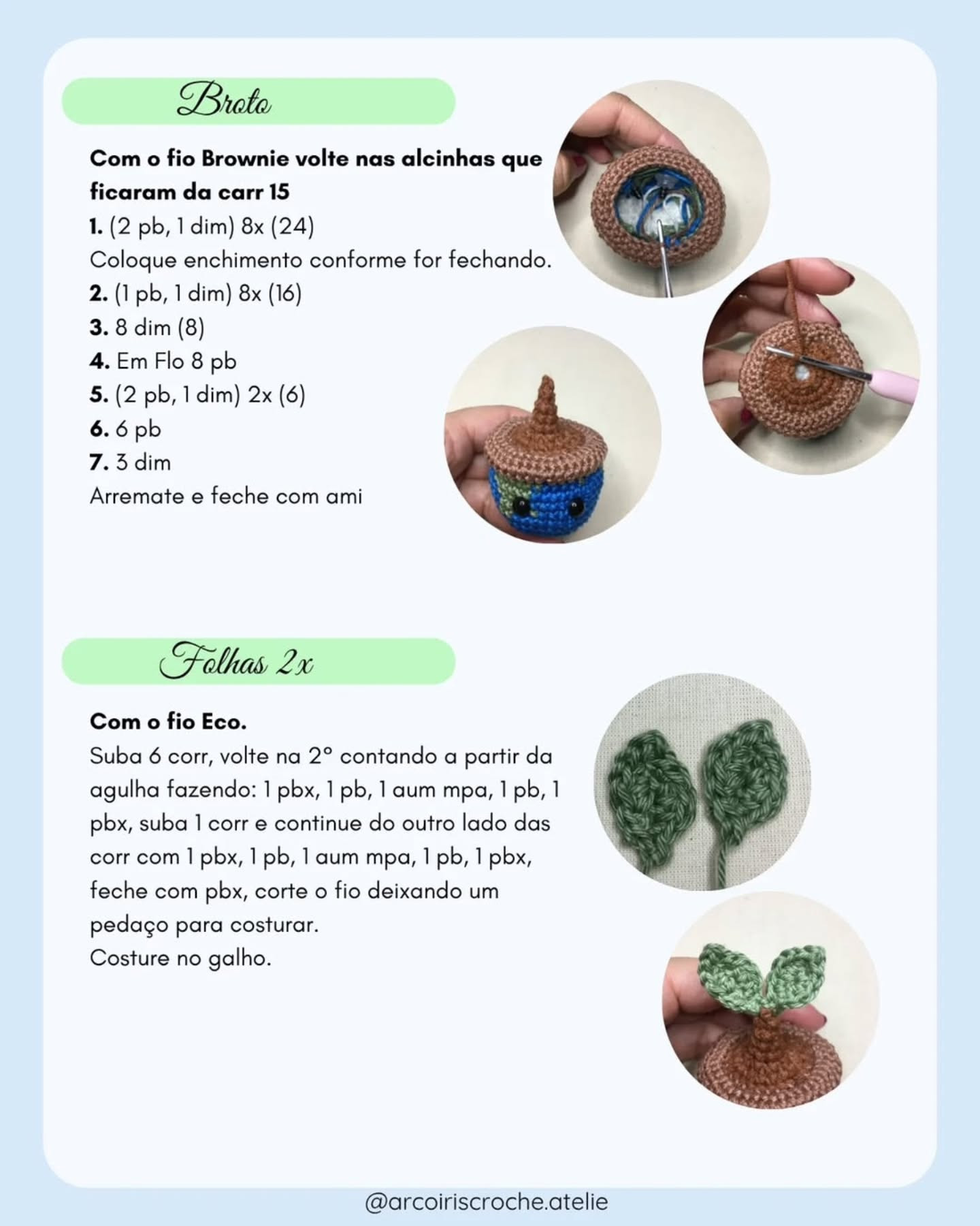 Receita Gratuita Natú: Amigurumi Vasinho Terrestre com Plantinha e Olhos Doces
