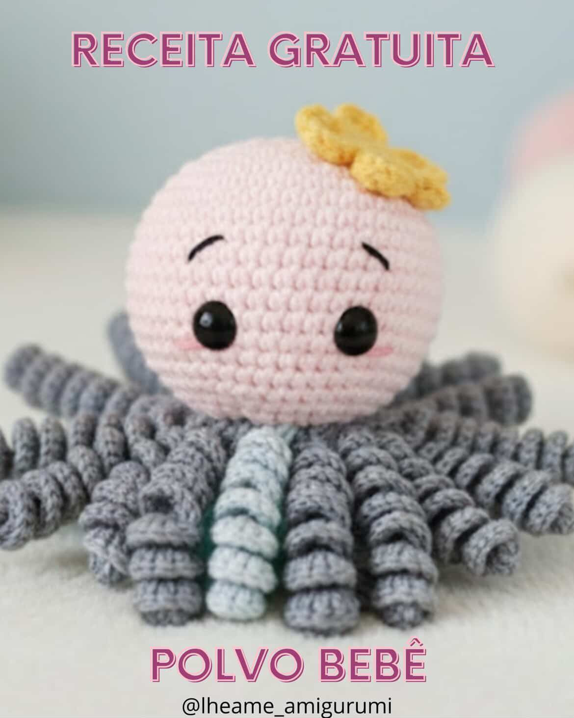 Receita Gratuita: Polvo Bebê Amigurumi - Tutorial Completo de Móc Len