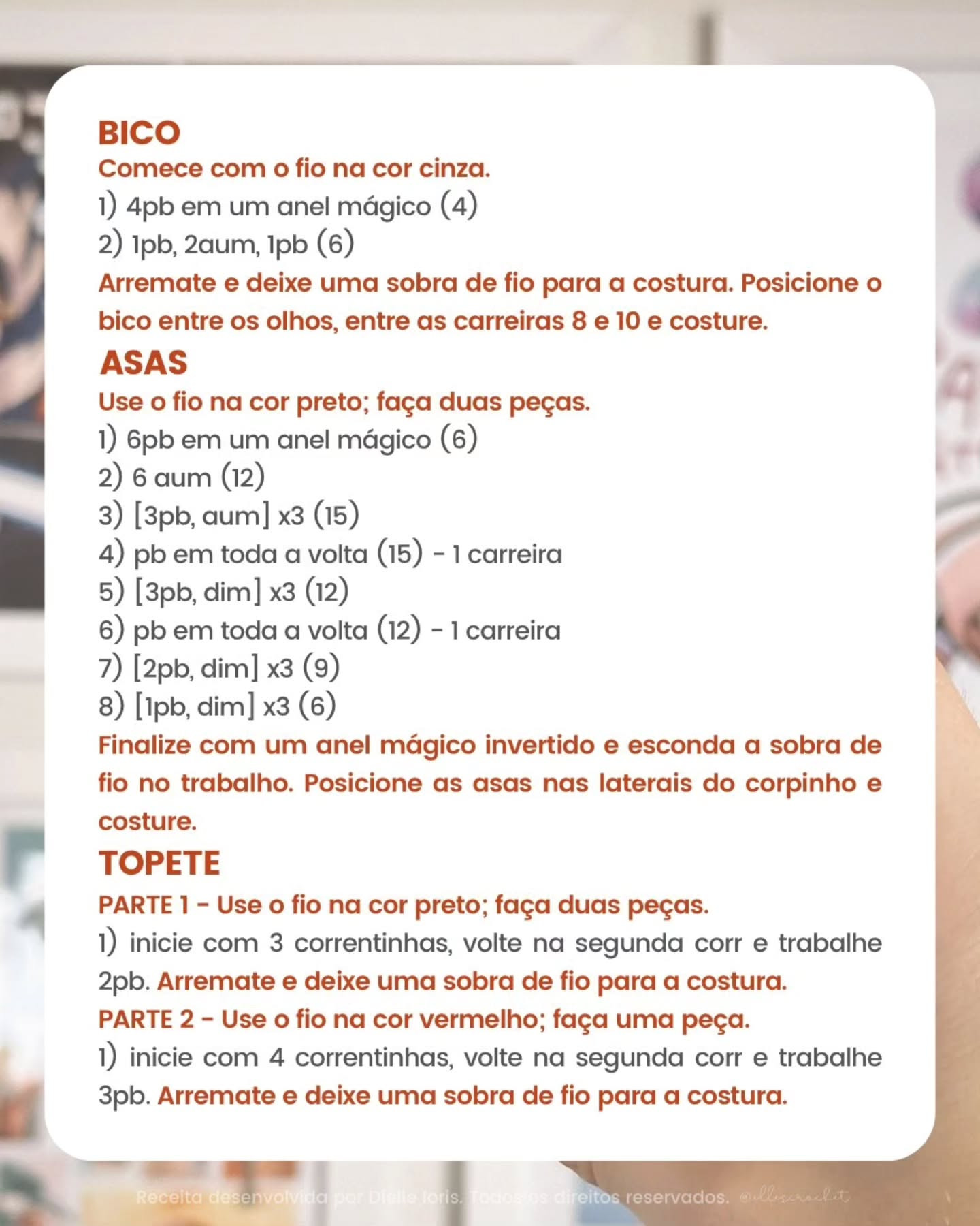 Receita Gratuita Tico, o Tico-Tico-Rei Amigurumi - Desafio de Janeiro