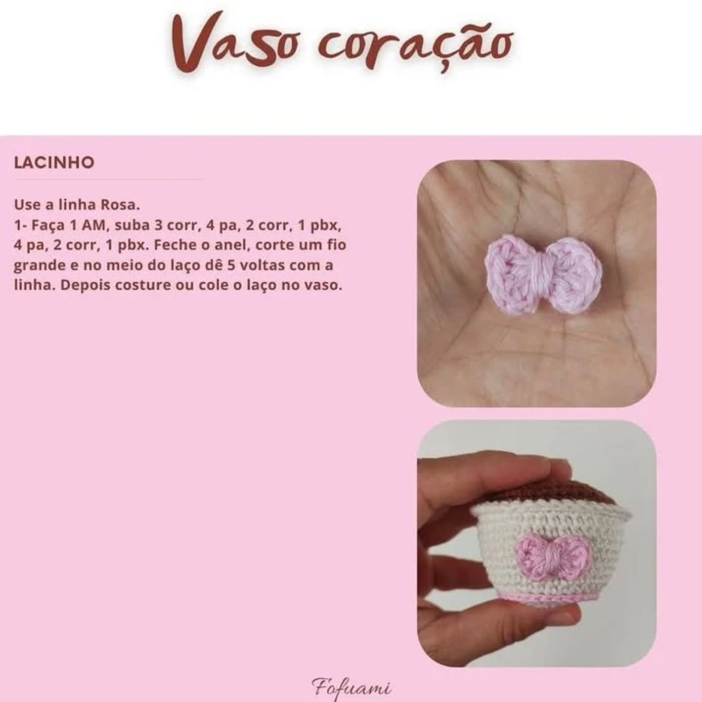 Receita Gratuita: Vaso Coração Amigurumi - Tutorial Passo a Passo Completo