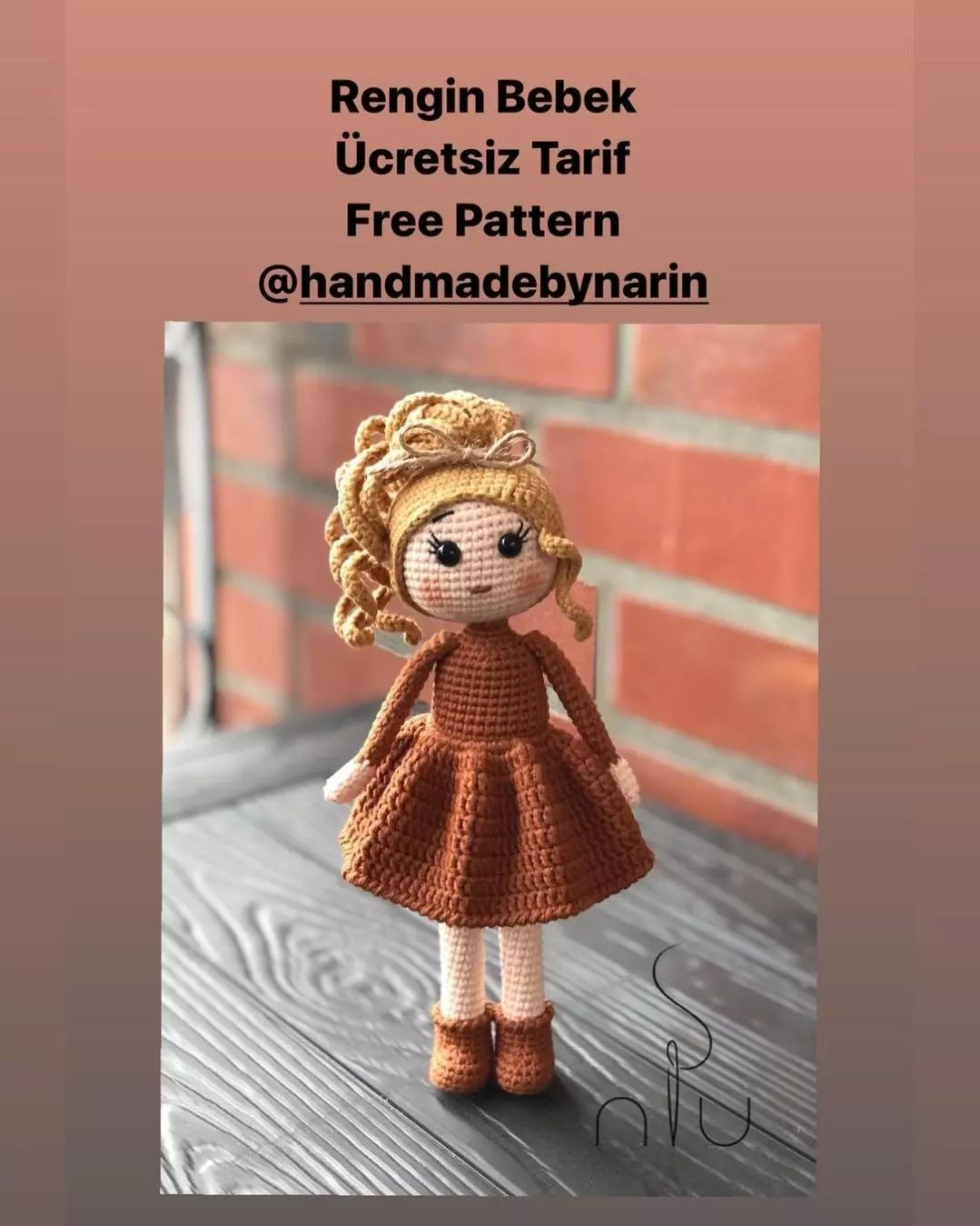 Rengin Bebek (24cm) Amigurumi Tarifi: Ayak, Gövde, Kafa, Elbise, Saç ve Bot
