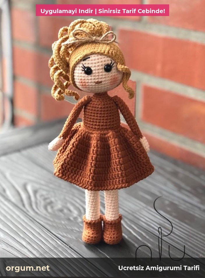 Rengin Bebek (24cm) Amigurumi Tarifi: Ayak, Gövde, Kafa, Elbise, Saç ve Bot