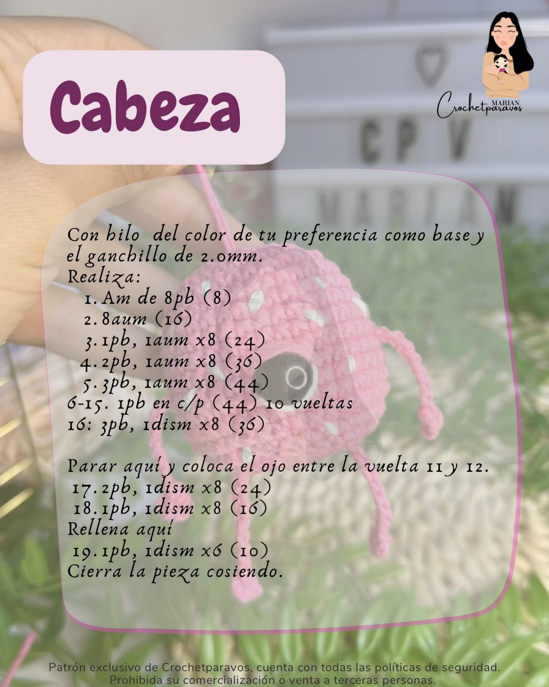 Reto Monster: Patrón Gratuito para Amigurumi Rosa con Ojo Grande