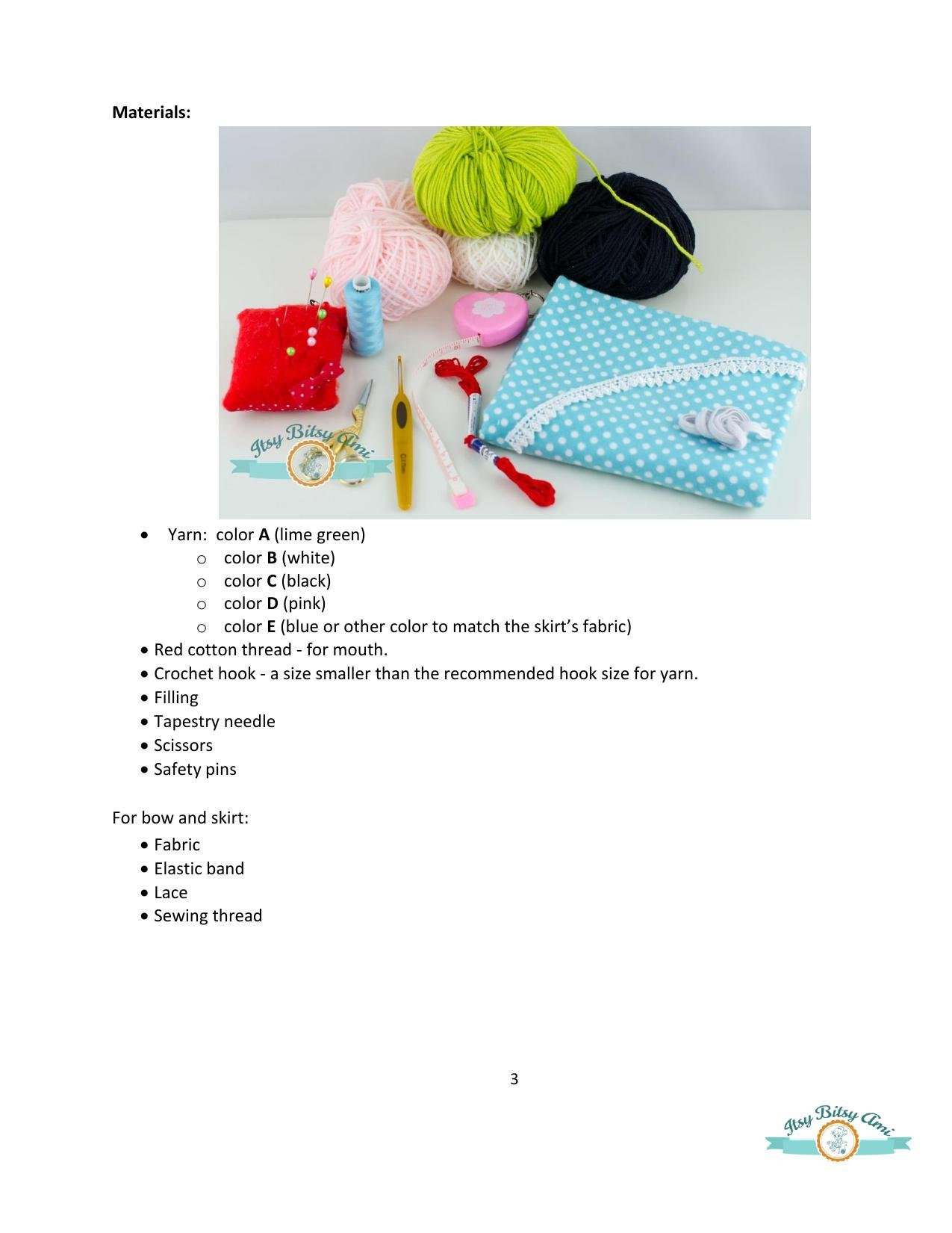 Sara The Frog Amigurumi Pattern - Crochet Doll with Blue Polka Dot Skirt and Bow