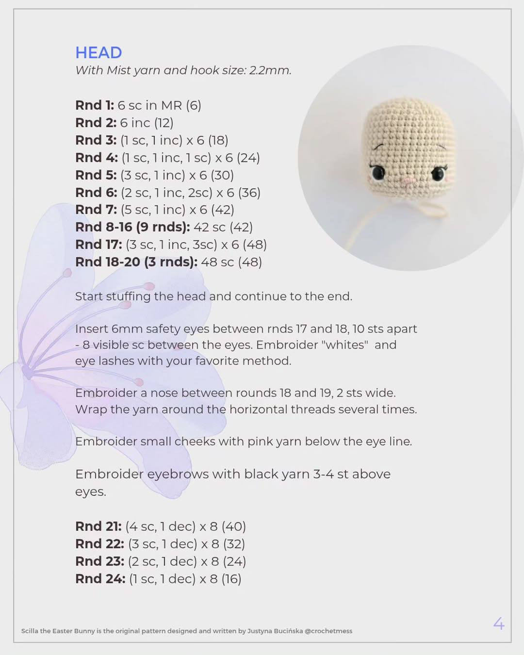 Scilla the Easter Bunny: Free Crochet Pattern with Basket and Eggs