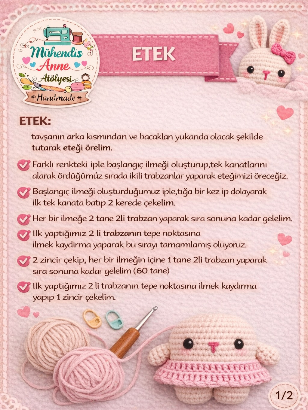 Sevimli Tavşan Örgü Tarifi - Adım Adım Amigurumi Tavşan Yapımı