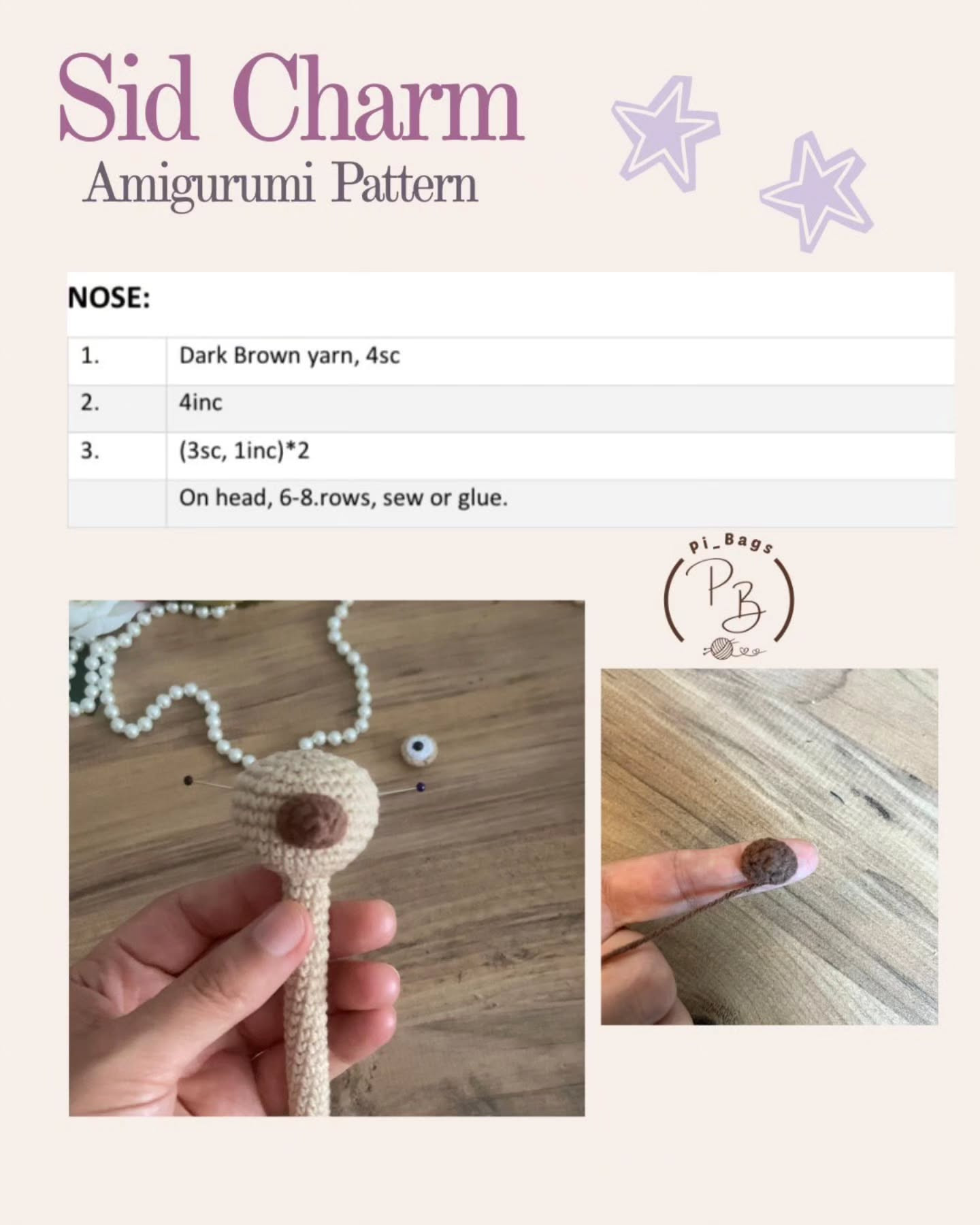 Sid Charm Amigurumi Pattern - English Free Chart by pi_Bags