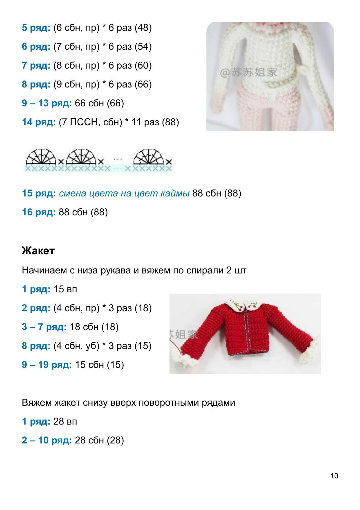 Схема амигуруми: Кукла с леденцом (инструкция по вязанию крючком)
