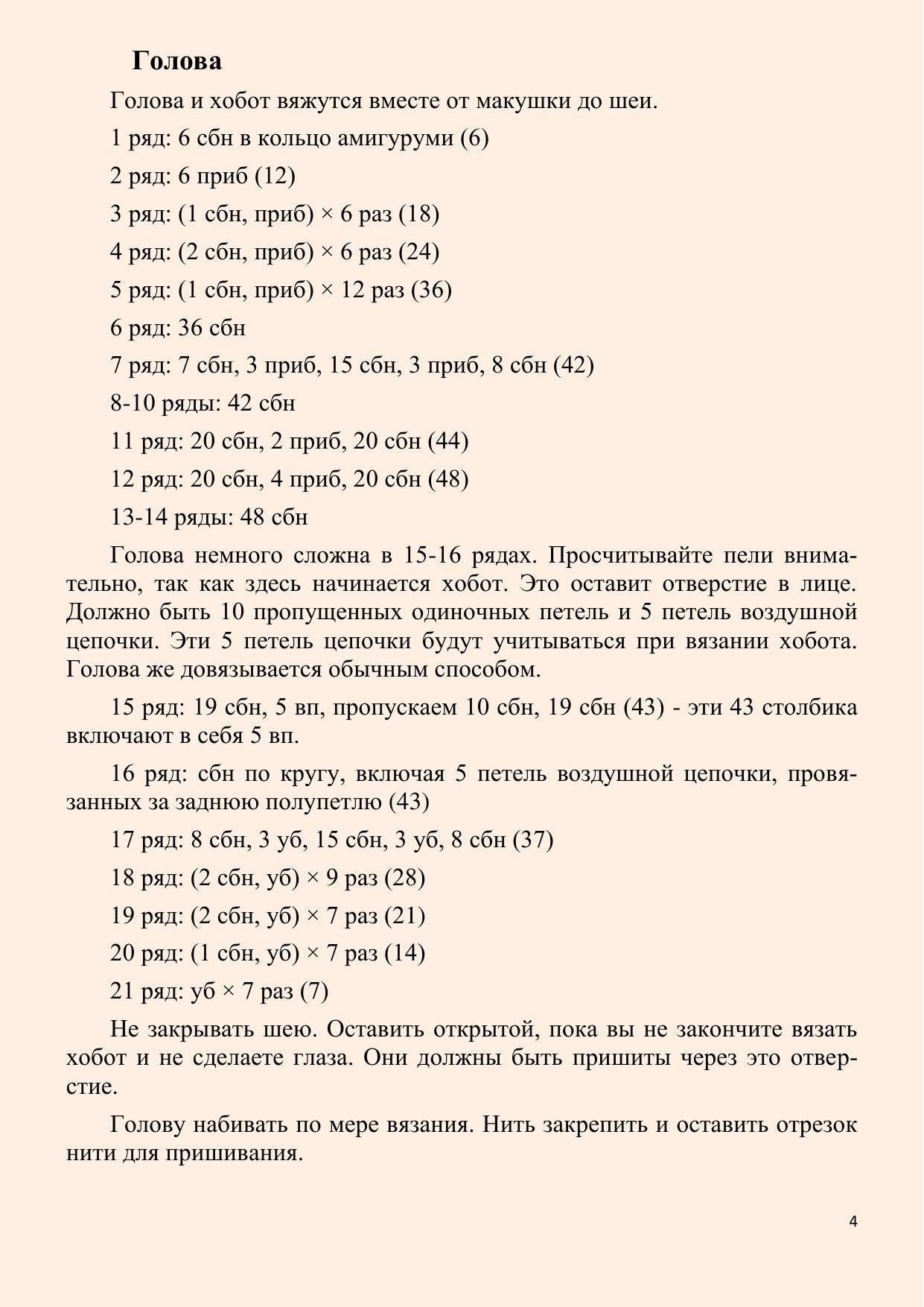 Слоник артист Пенни (Penny) - Схема вязания крючком, описание Джоанн Ноэль