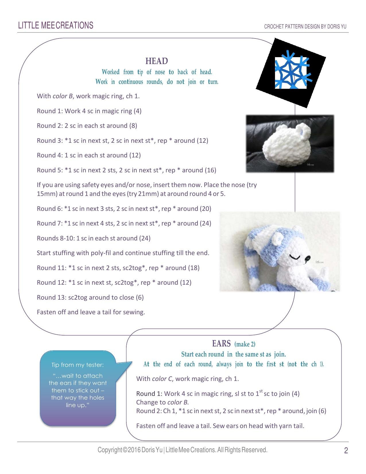 Snowy the Baby Polar Bear Amigurumi Crochet Pattern by Little Mee Creations