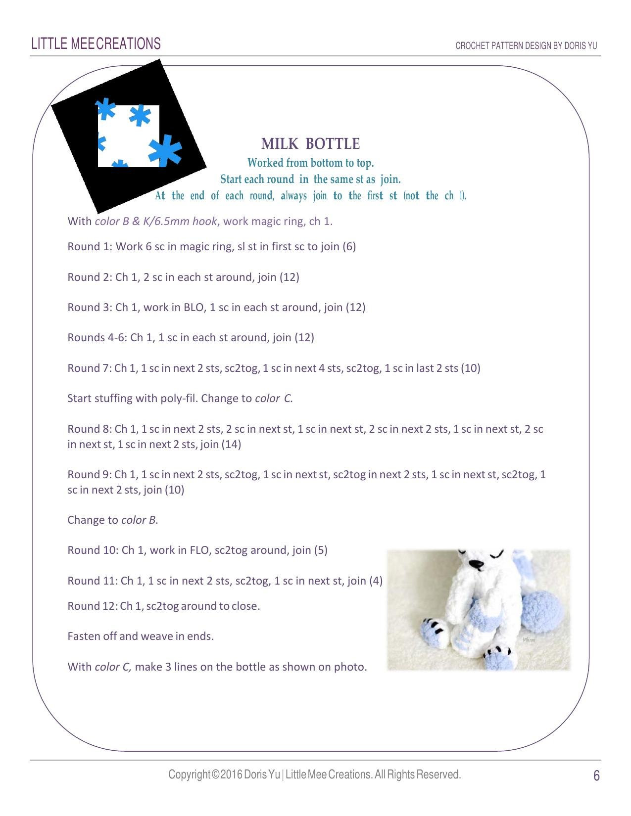 Snowy the Baby Polar Bear Amigurumi Crochet Pattern by Little Mee Creations