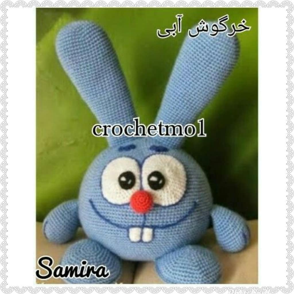 Sơ đồ móc len búp bê thỏ màu xanh (Blue Bunny Amigurumi Pattern)