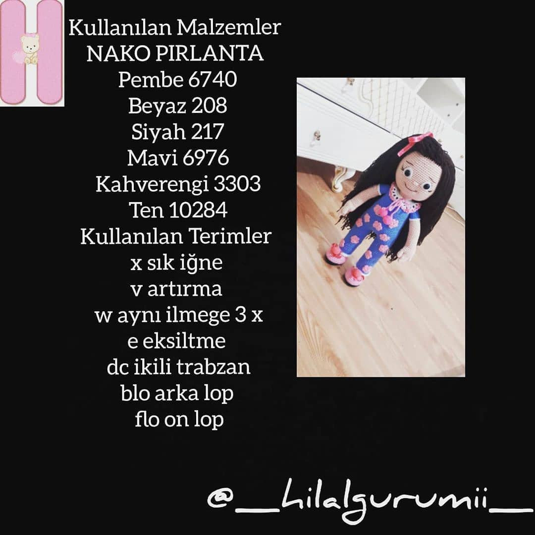 Sofia Tarifi - Amigurumi Doll Pattern with Blue and Pink Outfit