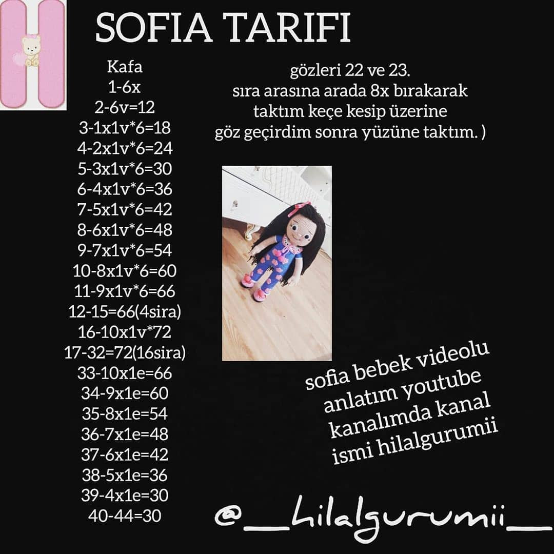 Sofia Tarifi - Amigurumi Doll Pattern with Blue and Pink Outfit
