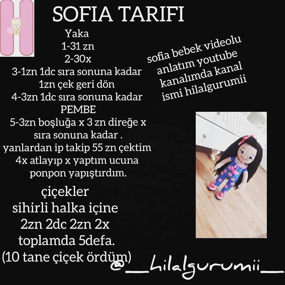 Sofia Tarifi - Amigurumi Doll Pattern with Blue and Pink Outfit