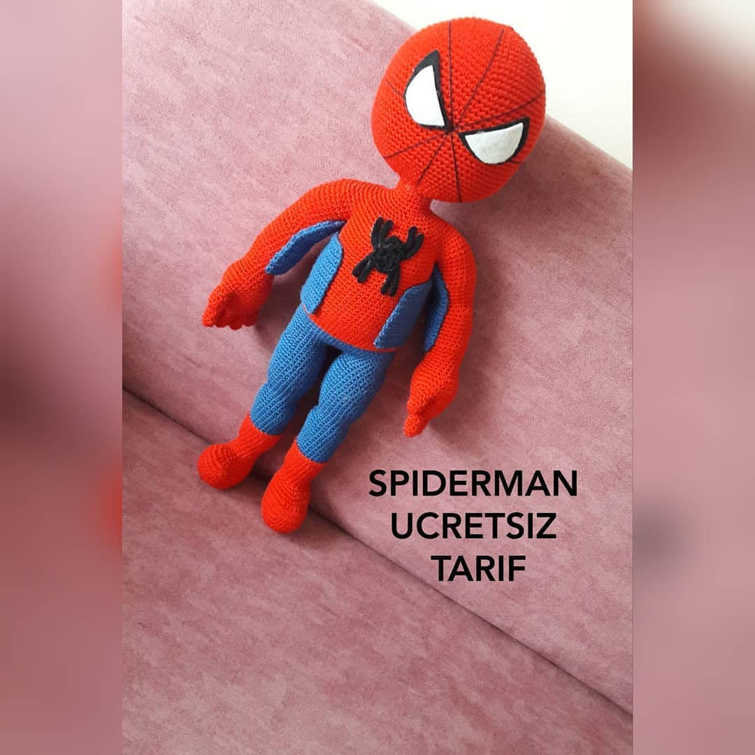 Spiderman Amigurumi Free Crochet Pattern with Materials and Instructions