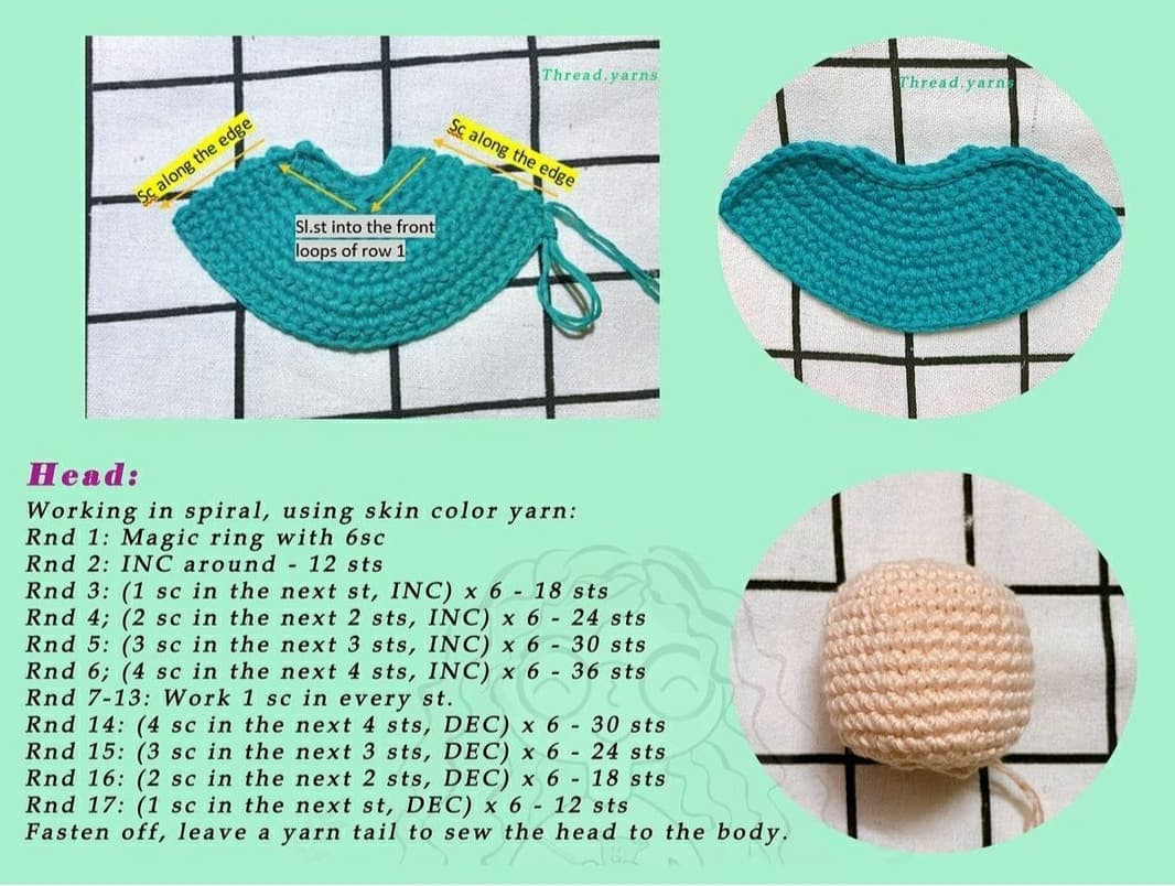 Squid Game Player Amigurumi Doll Free Crochet Pattern by Thread.yarns