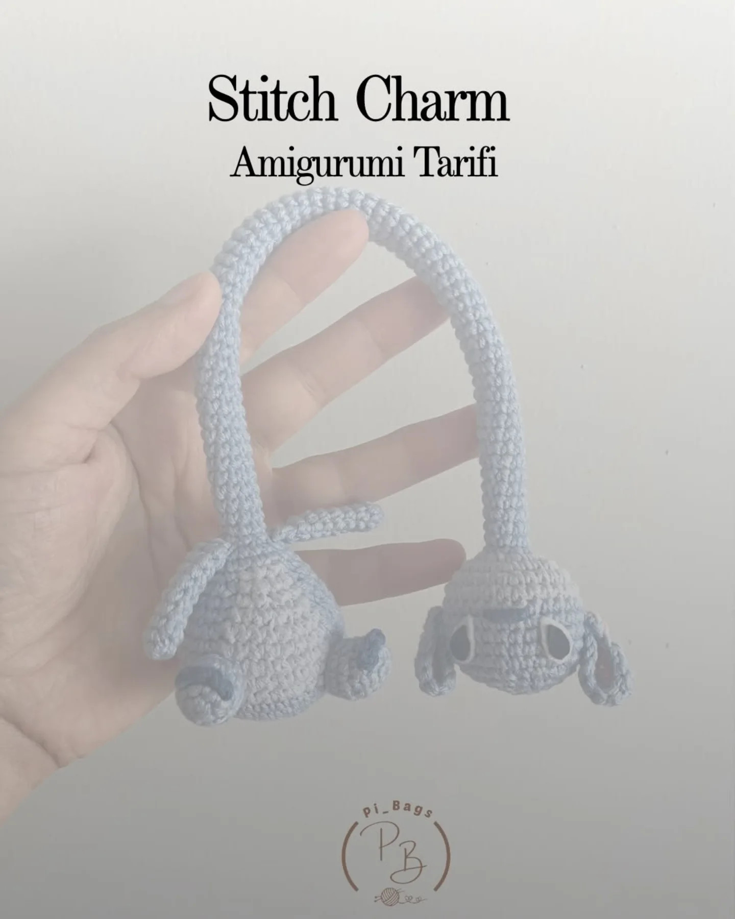 Stitch Charm Amigurumi Tarifi - Mavi Stitch Búp bê Móc len