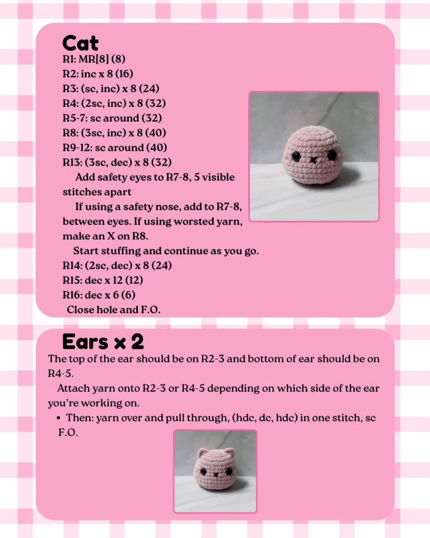 Stress Cat Free Crochet Pattern: Cute Squishy Amigurumi