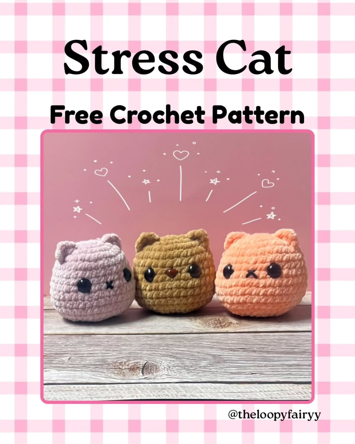 Stress Cat Free Crochet Pattern: Cute Squishy Amigurumi