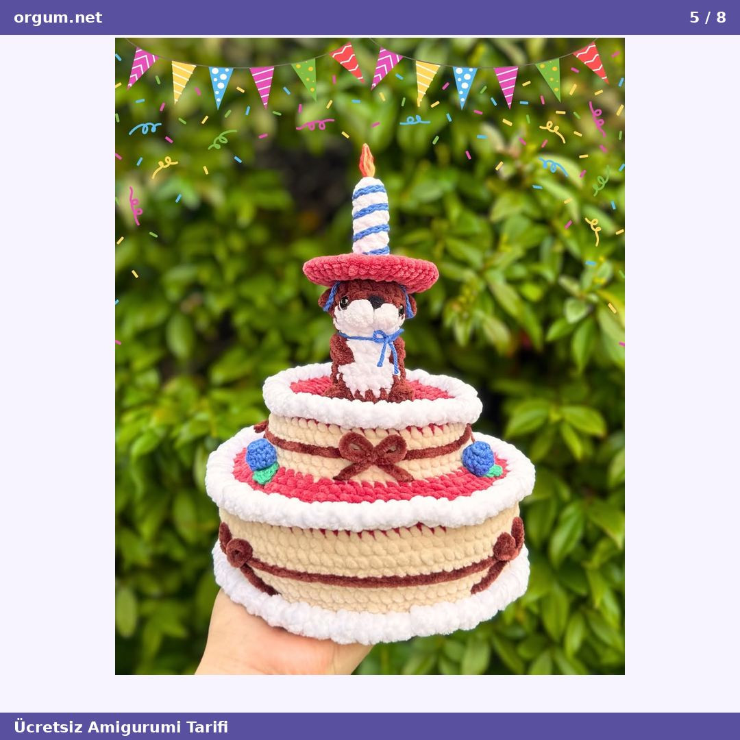 Su Samuru ve Doğum Günü Pastası Amigurumi Tarifi - CrochetedByLilas
