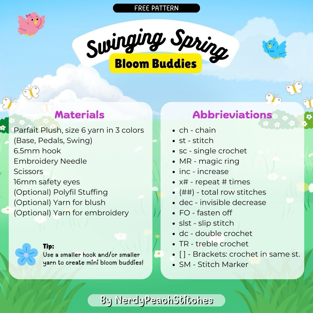 Swinging Spring Bloom Buddies Free Crochet Pattern