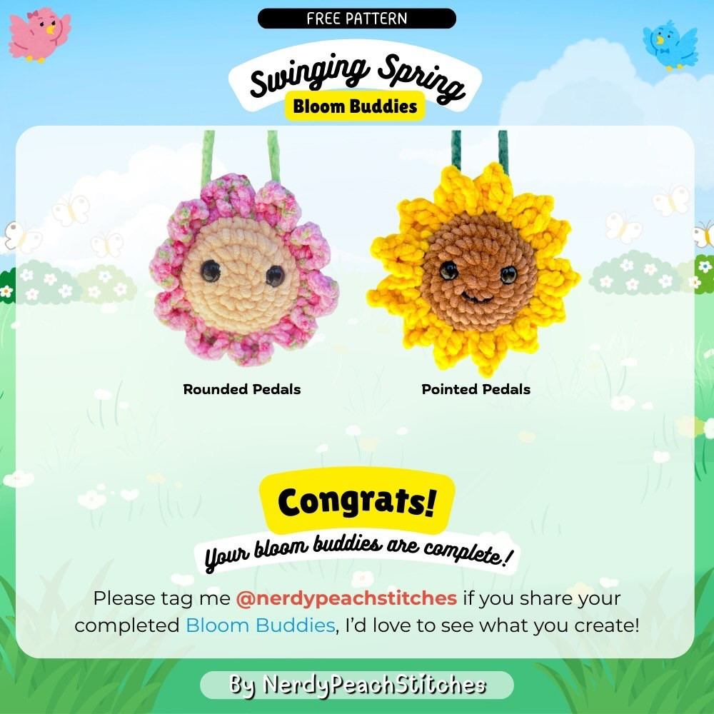 Swinging Spring Bloom Buddies Free Crochet Pattern