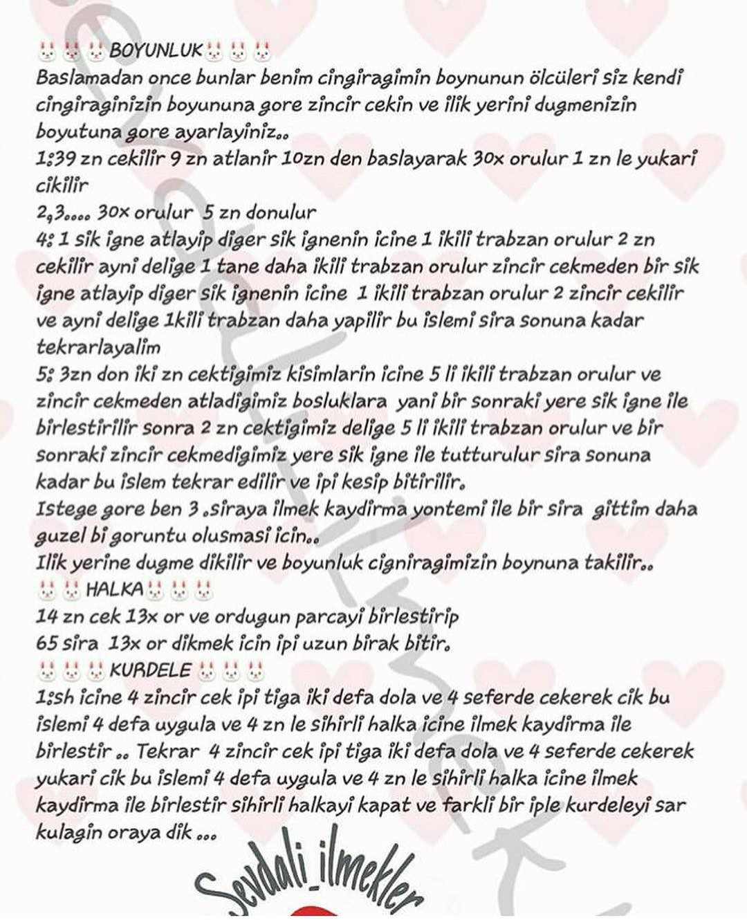 Tavşan Cıngırak Tarifi: Hướng dẫn móc len vòng cầm hình thỏ màu hồng và trắng dễ thương