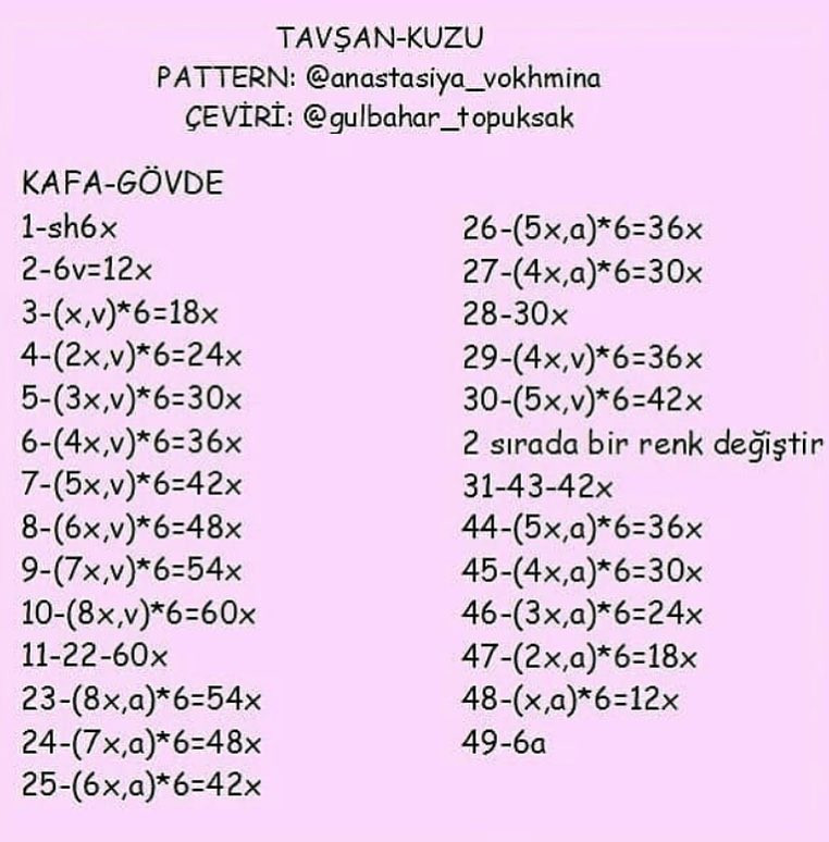 TAVŞAN-KUZU: Hướng dẫn chi tiết cách móc len búp bê thỏ màu kem và hồng