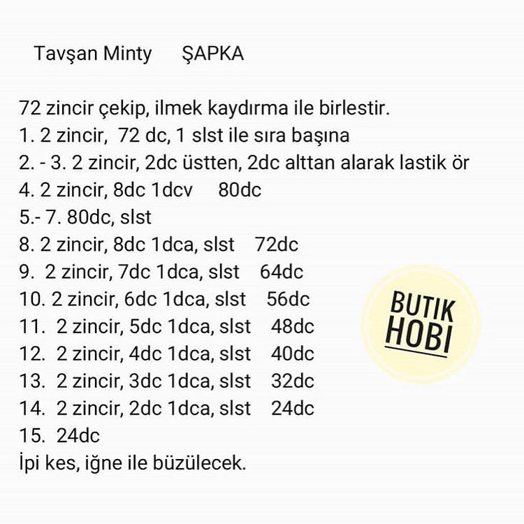 Tavşan Minty - Hướng dẫn móc búp bê thỏ dễ thương mặc áo len xanh và mũ vàng