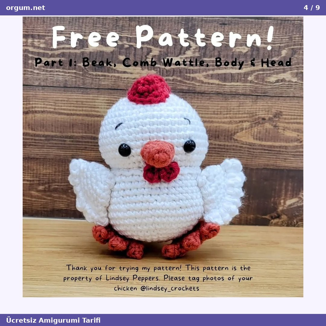 Tavuk Amigurumi - Ücretsiz Móc Len Tarif ve Malzemeler