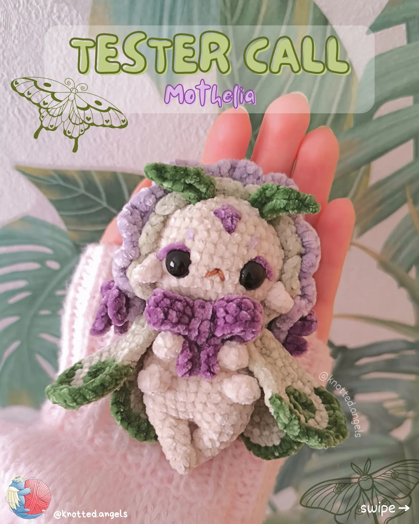 Tester Call for Mothelia the Moth-Fairy Amigurumi Pattern