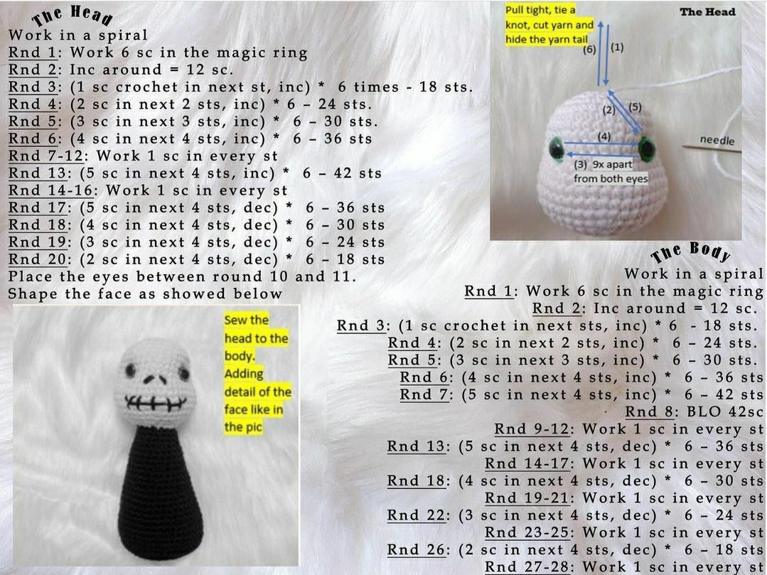 The Grim Reaper Amigurumi Free Crochet Pattern with Detailed Instructions