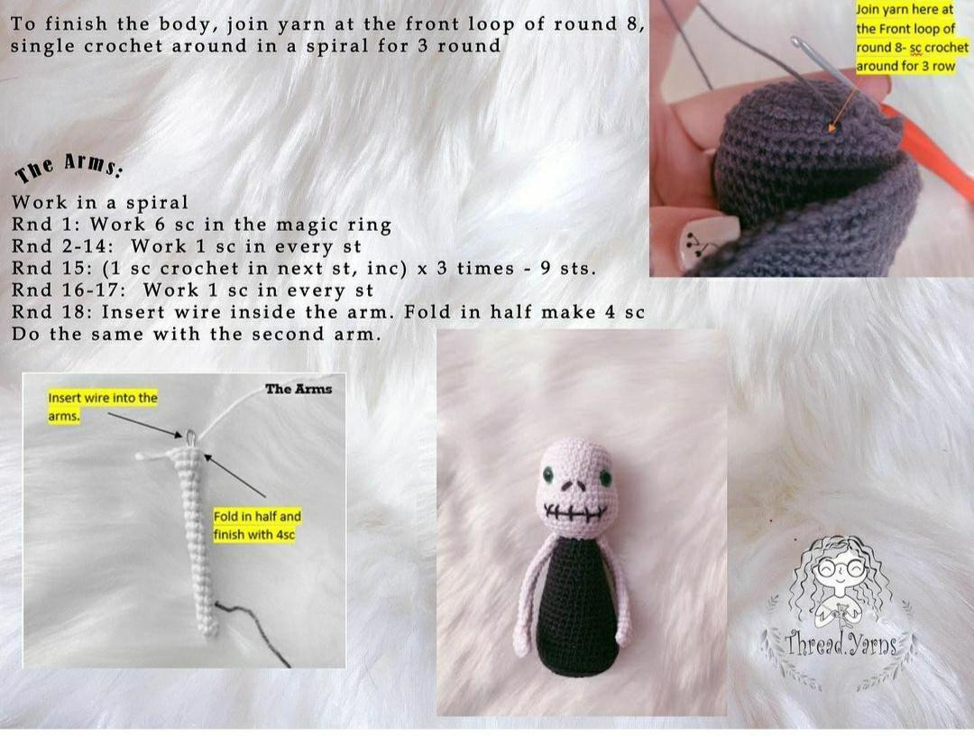 The Grim Reaper Amigurumi Free Crochet Pattern with Detailed Instructions
