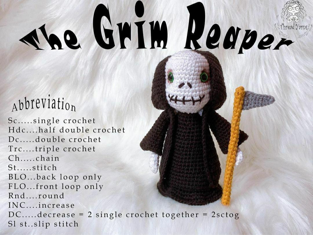 The Grim Reaper Amigurumi Free Crochet Pattern with Detailed Instructions